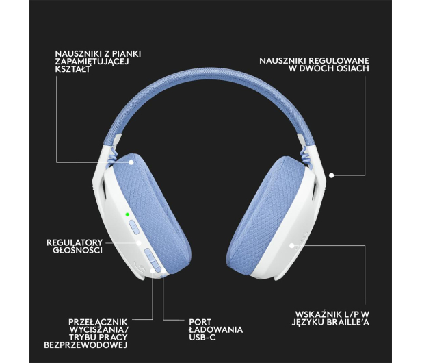 LOGITECH Sluch. Gam. Bezpez. Logitech G435 Blue 981-001062 - 680424 - zdjęcie 13